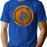 Bitcoin Vintage Logo Cryptocurrency Bitcoin Shirt T-Shirt - Blue