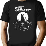 Black And White Pet Design Art Sematary Love Meows Halloween . T-Shirt for Men & Women, T-Shirts Graphic Tee - Black