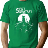 Black And White Pet Design Art Sematary Love Meows Halloween . T-Shirt for Men & Women, T-Shirts Graphic Tee - Green