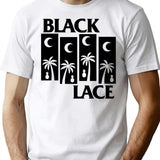 Black Lace T-Shirt - Retro Graphic Tee for Men & Women - White
