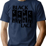 Black Lace T-Shirt - Retro Graphic Tee for Men & Women - Navy