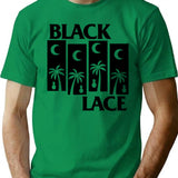Black Lace T-Shirt - Retro Graphic Tee for Men & Women - Green