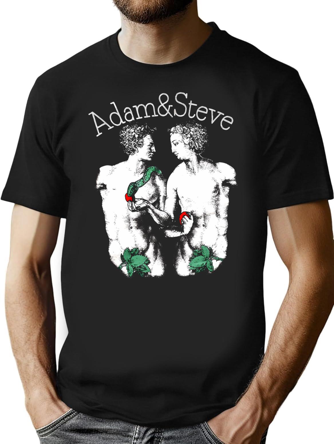 Black Matter Adam And Steve T-Shirt - Retro Graphic Tee for Men & Women - Black