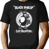 Black Phillip - Vintage Cartoon - Witch - Goth Occult - Live Deliciously T-Shirt for Men & Women, T-Shirts Graphic Tee - Black
