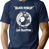 Black Phillip - Vintage Cartoon - Witch - Goth Occult - Live Deliciously T-Shirt for Men & Women, T-Shirts Graphic Tee - Navy