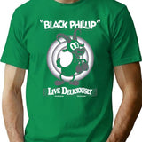 Black Phillip - Vintage Cartoon - Witch - Goth Occult - Live Deliciously T-Shirt for Men & Women, T-Shirts Graphic Tee - Green