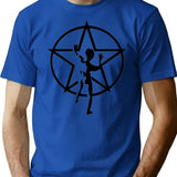 Black Starman T-Shirt - Retro Graphic Tee for Men & Women - Blue