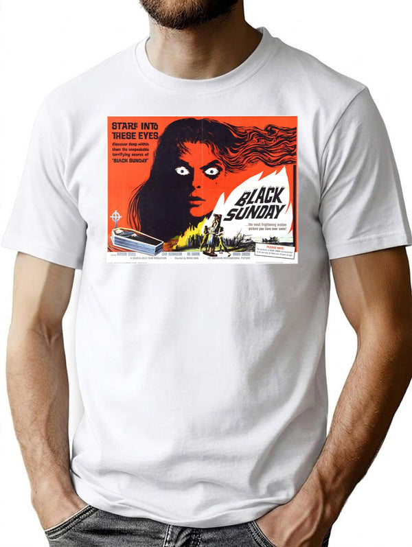 Black Sunday T-Shirt for Men & Women, T-Shirts Graphic Tee - White
