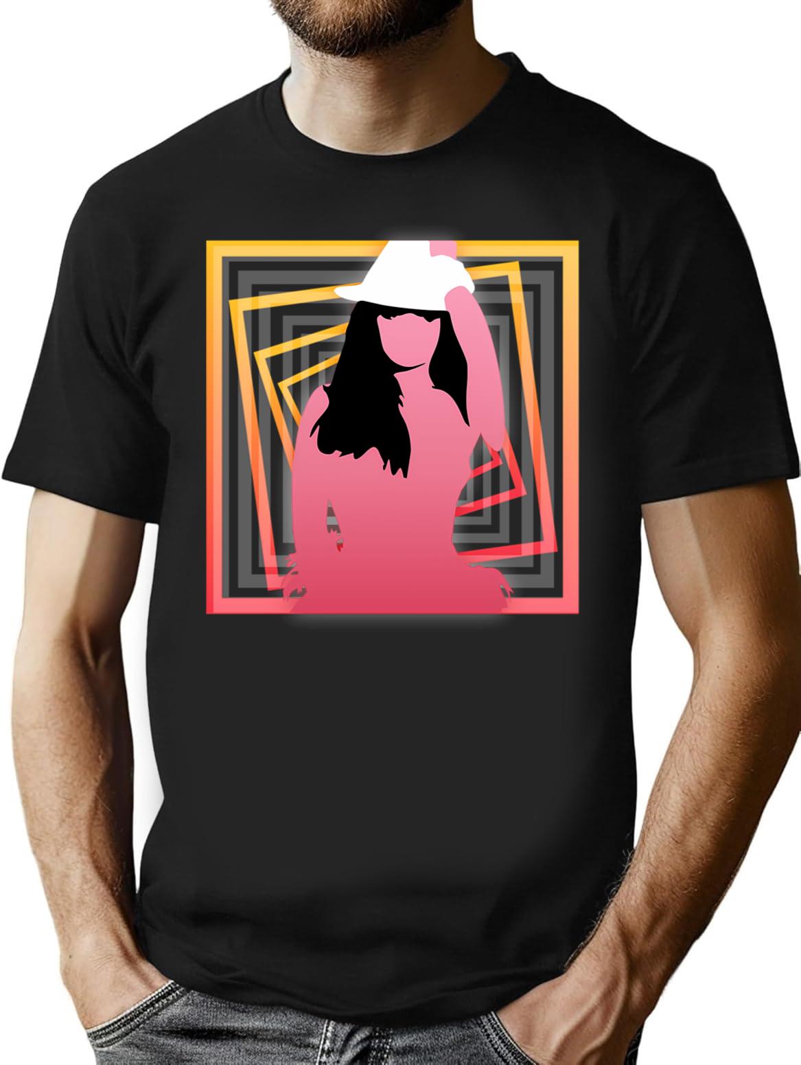 Blackout T-Shirt - Retro Graphic Tee for Men & Women - Black