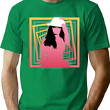 Blackout T-Shirt - Retro Graphic Tee for Men & Women - Green