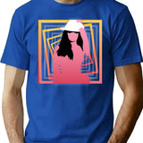 Blackout T-Shirt - Retro Graphic Tee for Men & Women - Blue