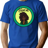 Blaria T-Shirt - Retro Graphic Tee for Men & Women - Blue