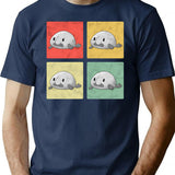 Blobfish Vintage Meme Ugly Blobfish T-Shirt - Retro Graphic Casual Tee - Navy