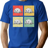Blobfish Vintage Meme Ugly Blobfish T-Shirt - Retro Graphic Casual Tee - Blue