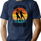 Blockshotpoembasketball Retro Sunsetfunny Sloganbasketball Personalitypersonalise T-Shirt - Sarcastic Humor Graphic Tee - Navy