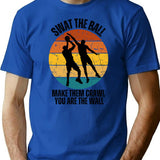Blockshotpoembasketball Retro Sunsetfunny Sloganbasketball Personalitypersonalise T-Shirt - Sarcastic Humor Graphic Tee - Blue