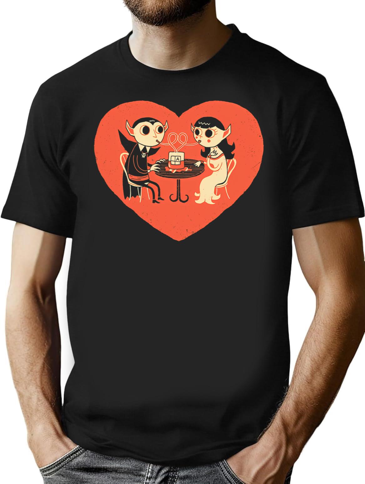 Blood Date T-Shirt - Retro Graphic Tee for Men & Women - Black
