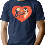 Blood Date T-Shirt - Retro Graphic Tee for Men & Women - Navy