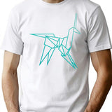 Blue Blade Runner Origami Unicorn T-Shirt for Men & Women, T-Shirts Graphic Tee - White