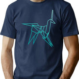 Blue Blade Runner Origami Unicorn T-Shirt for Men & Women, T-Shirts Graphic Tee - Navy