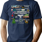 Blue Christmas Vacation Vintage Griswold Family T-Shirt - Navy