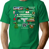Blue Christmas Vacation Vintage Griswold Family T-Shirt - Green
