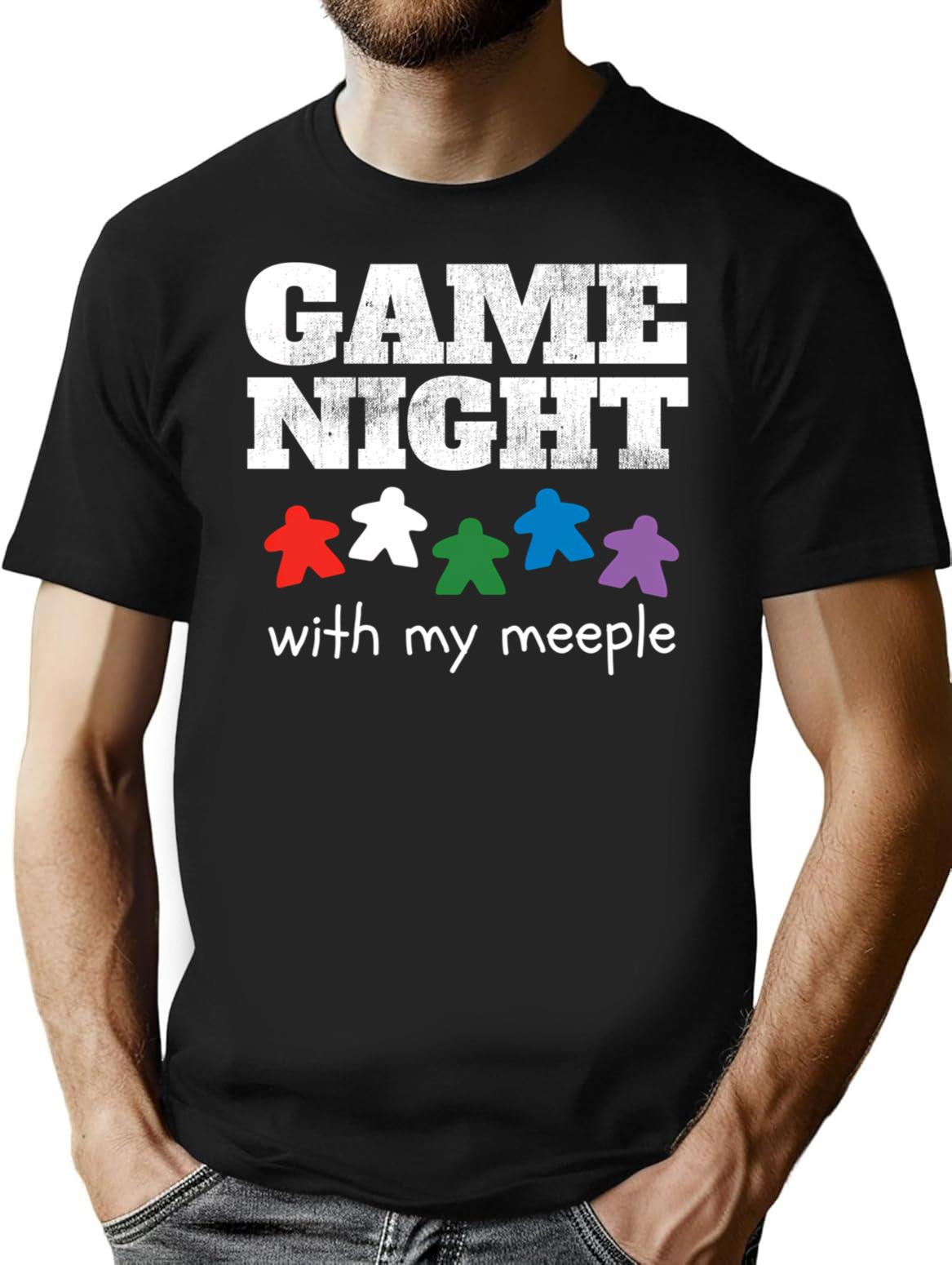 Board Game Night Family Friends T-Shirt - Retro Graphic Tee for Men & Women - Black