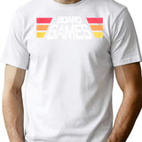 Board Games Vintage Logo T-Shirt - Retro Graphic Casual Tee - White