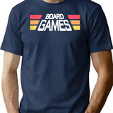 Board Games Vintage Logo T-Shirt - Retro Graphic Casual Tee - Navy