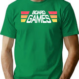 Board Games Vintage Logo T-Shirt - Retro Graphic Casual Tee - Green