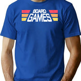Board Games Vintage Logo T-Shirt - Retro Graphic Casual Tee - Blue