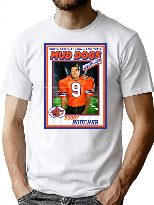 Bobby Boucher Football Trading Card T-Shirt for Men & Women, T-Shirts Graphic Tee - White