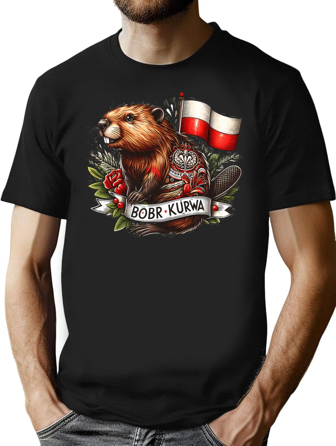 Bobr Kurwa T-Shirt - Retro Graphic Tee for Men & Women - Black