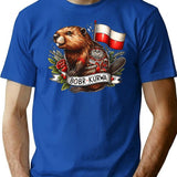 Bobr Kurwa T-Shirt - Retro Graphic Tee for Men & Women - Blue