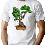 Bonsai Thinking T-Shirt - Retro Graphic Tee for Men & Women - White