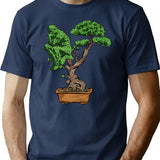 Bonsai Thinking T-Shirt - Retro Graphic Tee for Men & Women - Navy