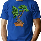 Bonsai Thinking T-Shirt - Retro Graphic Tee for Men & Women - Blue