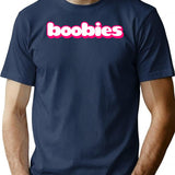 Boobies T-Shirt - Retro Graphic Tee for Men & Women - Navy