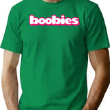 Boobies T-Shirt - Retro Graphic Tee for Men & Women - Green
