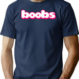 Boobs T-Shirt - Retro Graphic Tee for Men & Women - Navy