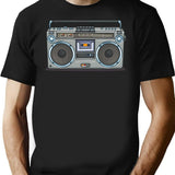 Boombox T-Shirt - Retro Graphic Tee for Men & Women - Black