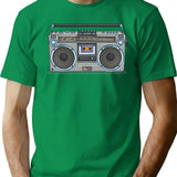 Boombox T-Shirt - Retro Graphic Tee for Men & Women - Green