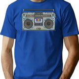 Boombox T-Shirt - Retro Graphic Tee for Men & Women - Blue
