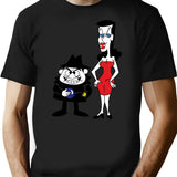 Boris And Natasha T-Shirt - Retro Graphic Tee for Men & Women - Black