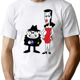 Boris And Natasha T-Shirt - Retro Graphic Tee for Men & Women - White