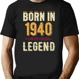 Born In 1940 Limited Edition Legend T-Shirt - Black