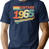 Born In 1965 57th Birthday Gift T-Shirt - Navy