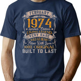 Born In February 1974 Vintage 47th Birthday Gifts Tshirt34 T-Shirt - Navy