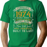 Born In February 1974 Vintage 47th Birthday Gifts Tshirt34 T-Shirt - Green