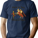 Born To Jest Forced To Joust Funny Meme Medieval Vintage Knights T-Shirt - Navy